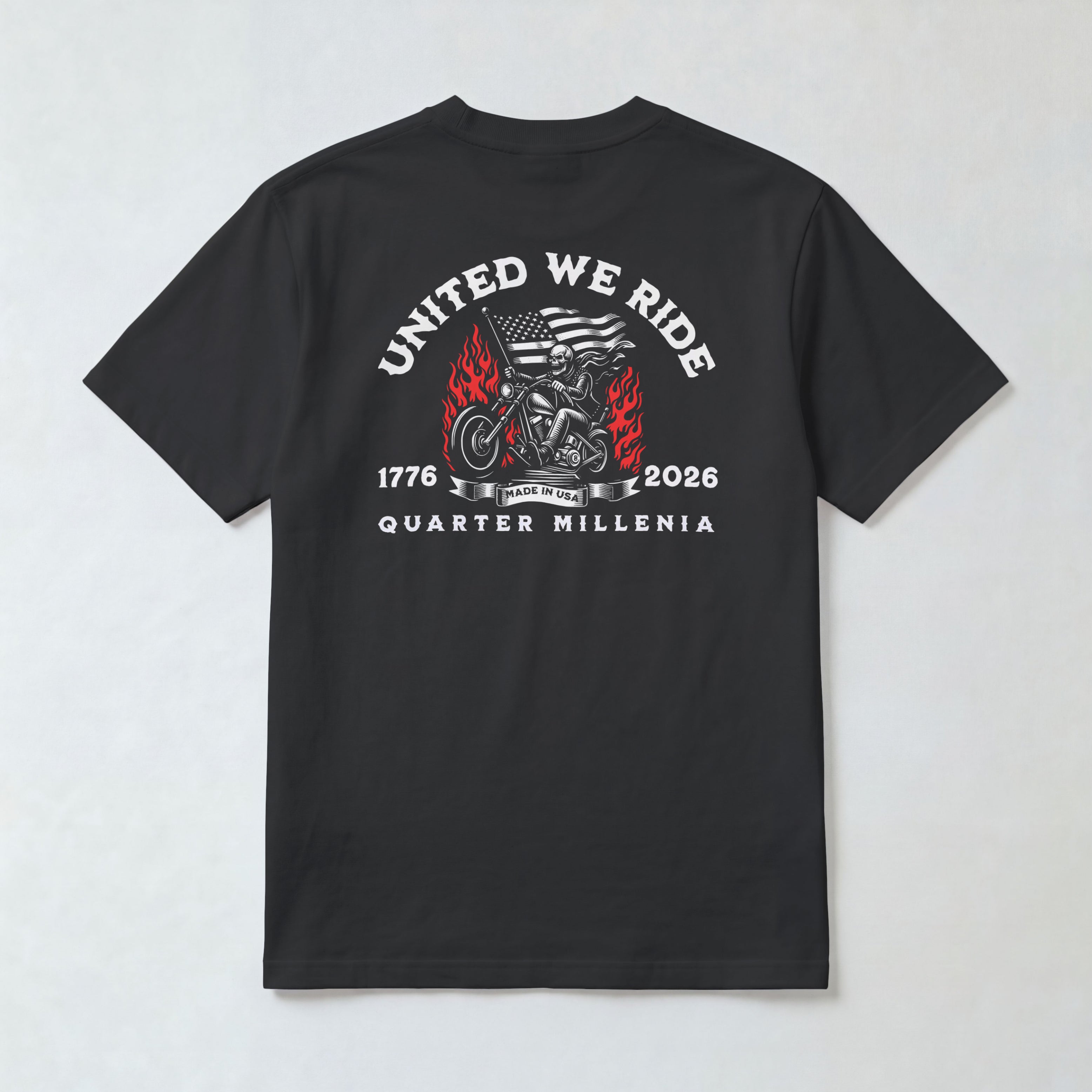 Skeleton Patriot Rider-250 years short sleeve t-shirt
